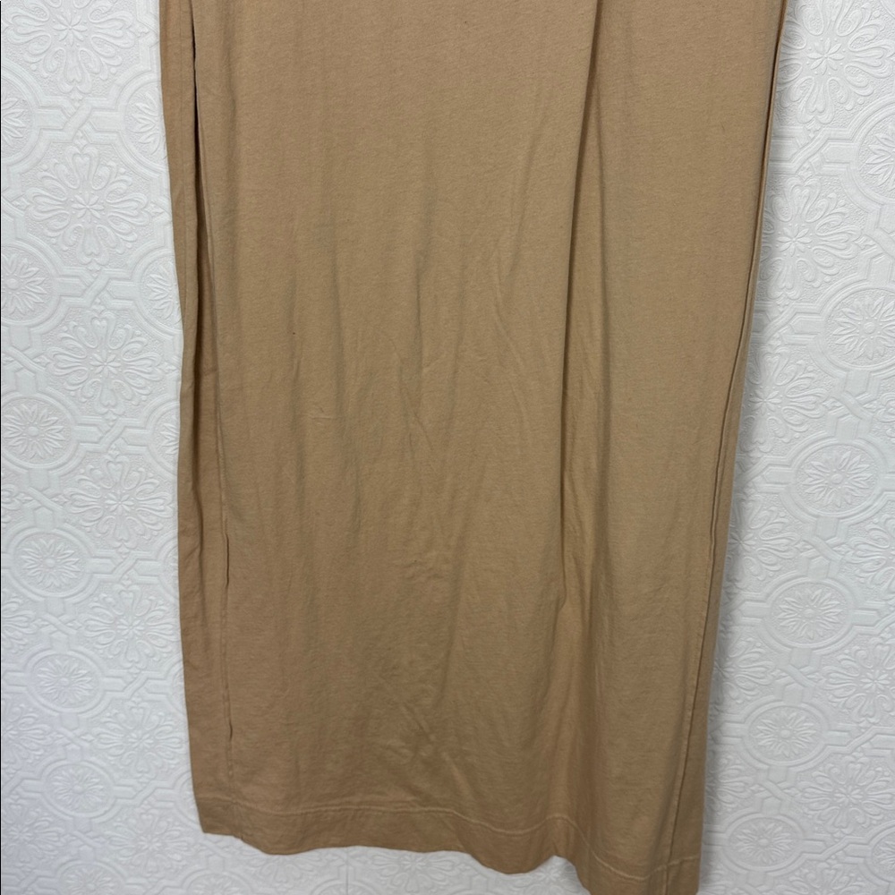 Free People FP Beach Tan Sleeveless Midi Dress XS Cotton Casual Shapeless - Picture 3 of 8